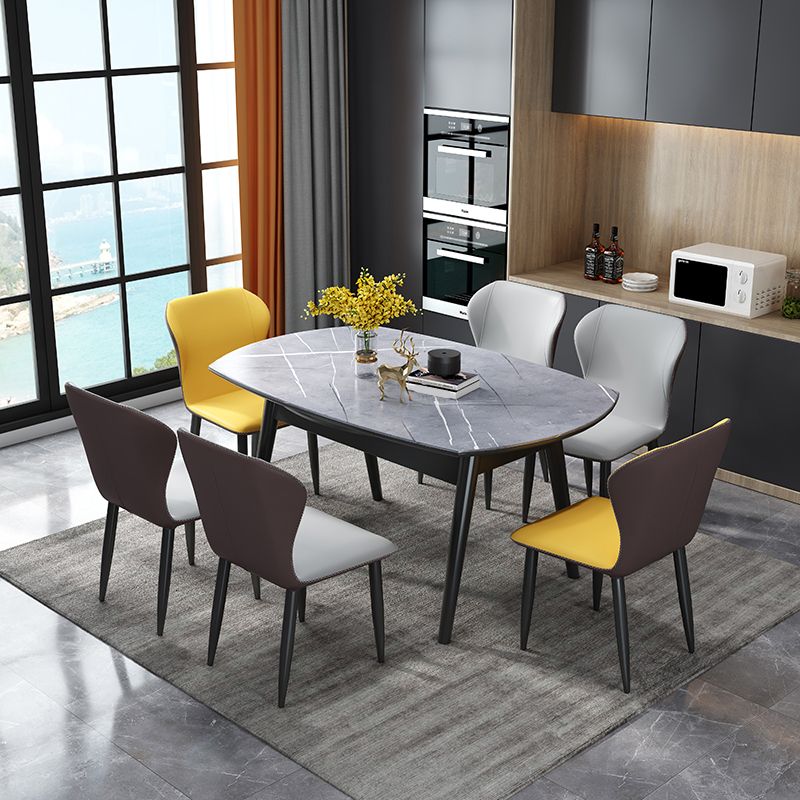 Modern Stone Scalable Dining Table Rubber Leg for Dining Room