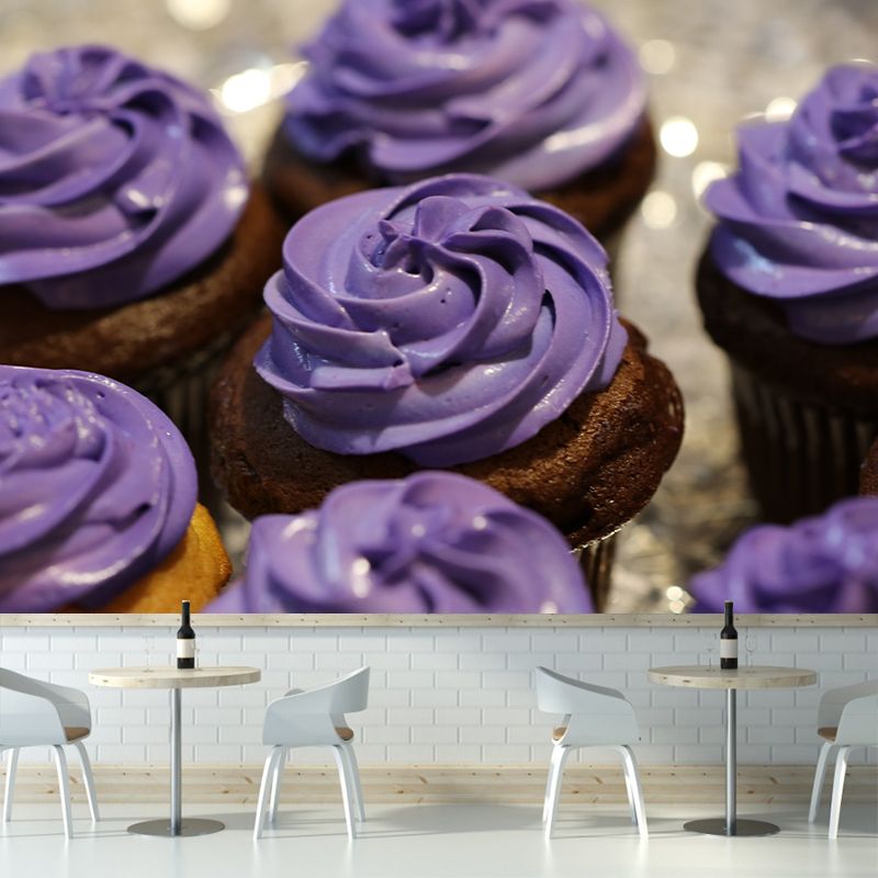 Chocolate Snack Wall Mural Minimalist Decoration for Dessert Shop, Stain Resistant