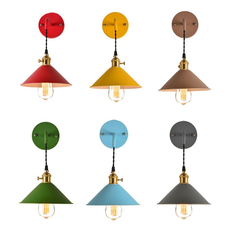 1-Light Cone Wall Light Sconce Modern Style Metal Wall Mounted Lights