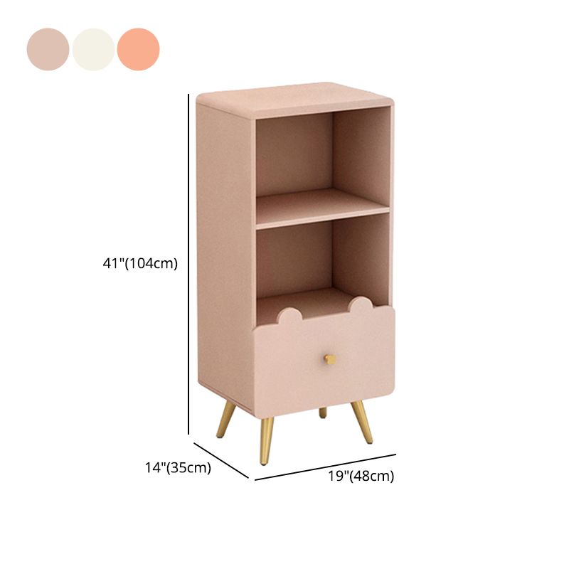 Wood Standard Bookcase Contemporary Style Closed Back Bookshelf with Drawer