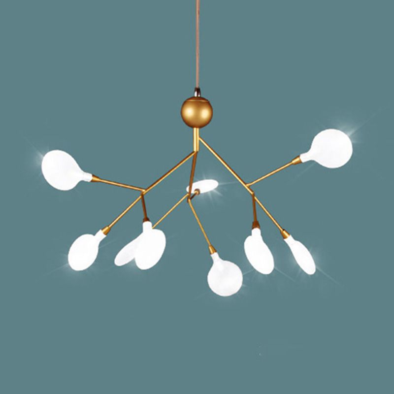 Glowworm Suspended Lighting Fixture Multi-Head Hanging Pendant Lights for Living Room