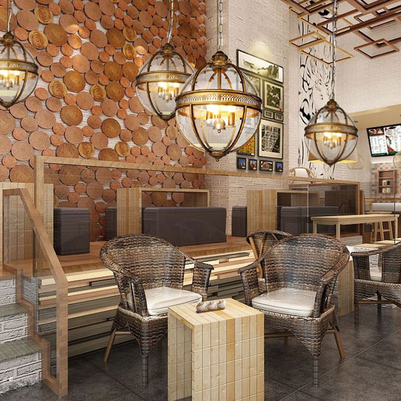 Globe Metal Pendant Lighting Industrial 3 Lights Dining Room Chandelier Hanging Light Fixture