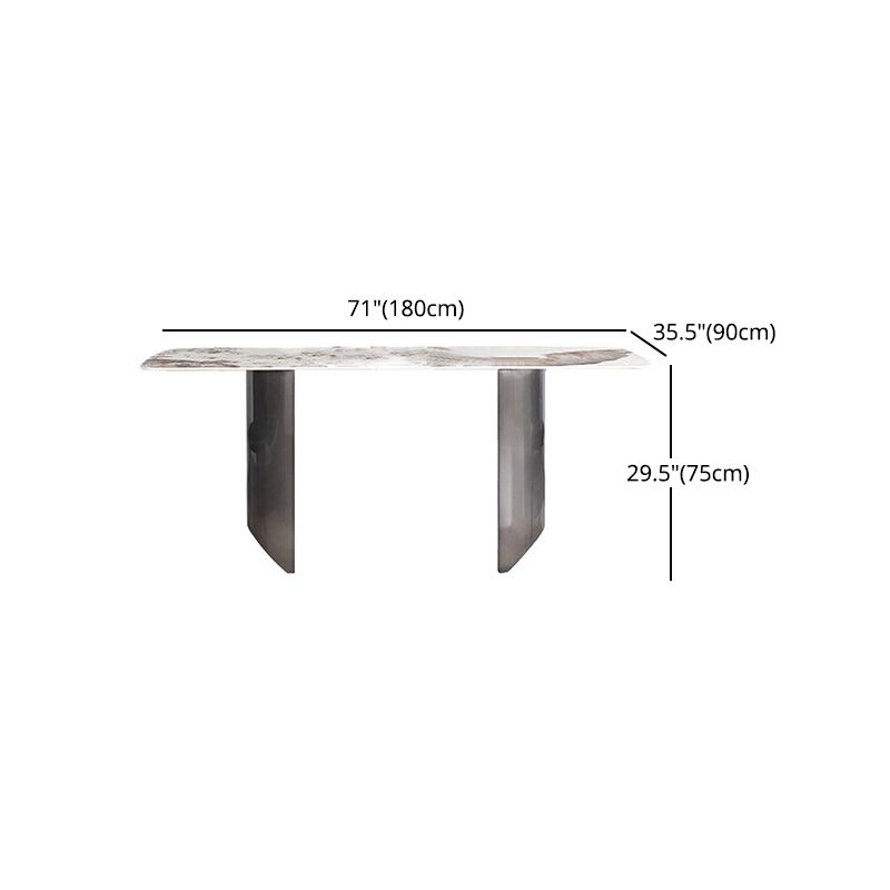 Modern Sintered Stone Top Dining Set Rectangle 1/2/5/7 Pieces Dining Area Table Set
