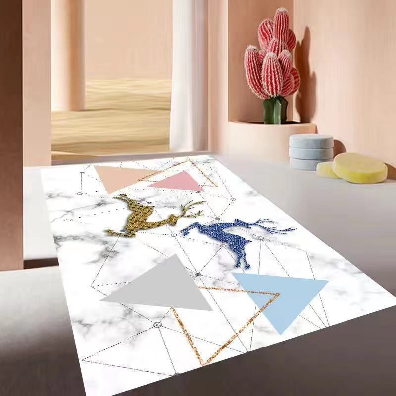 Zwart modern tapijt polyester abstract patroon binnen tapijt niet-slip achterste tapijt voor salon