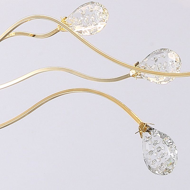 Luz de colgante colgante de dorado Luz de colgante de metal de estilo simple para comedor para comedor