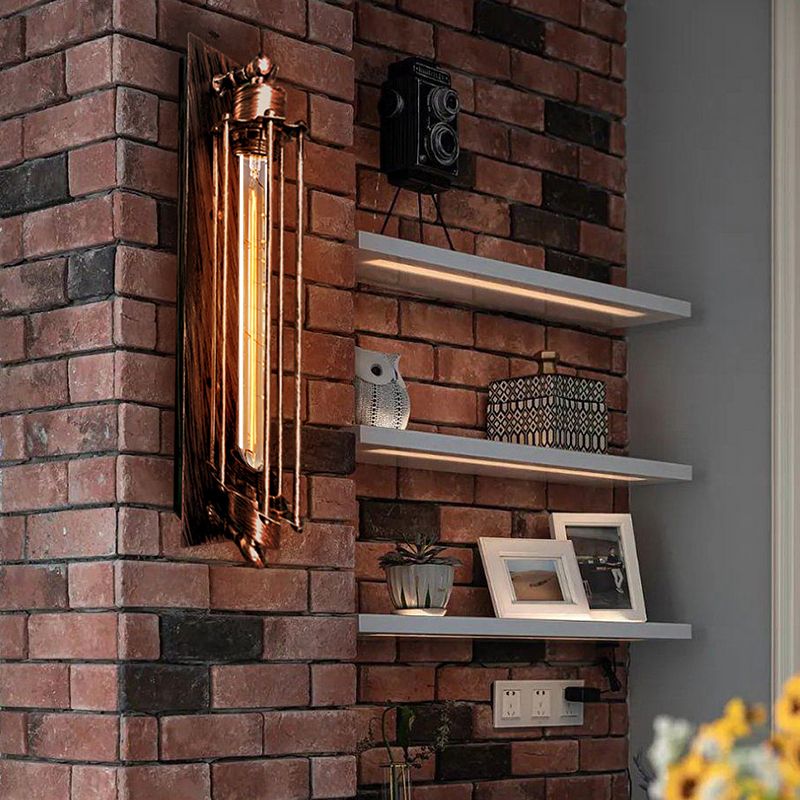 Contemporary Wall Sconce Cylinder Shape Vanity Lamp with Metal Shade for Bathroom