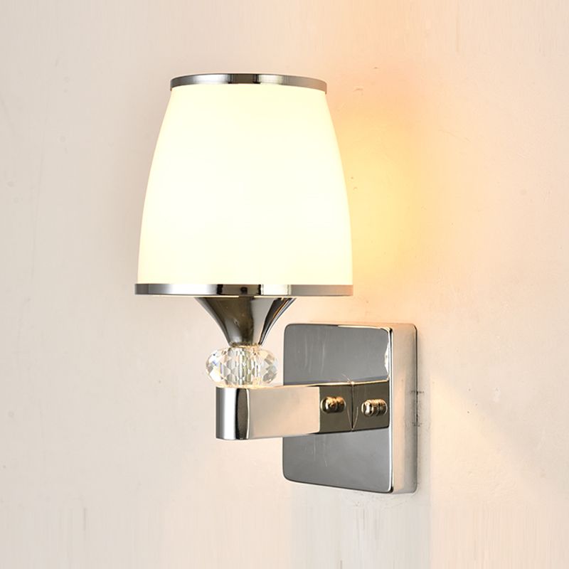 Modern Glass Shade Wall Lamp 1/2-Light Wall Sconce Lighting for Bedroom