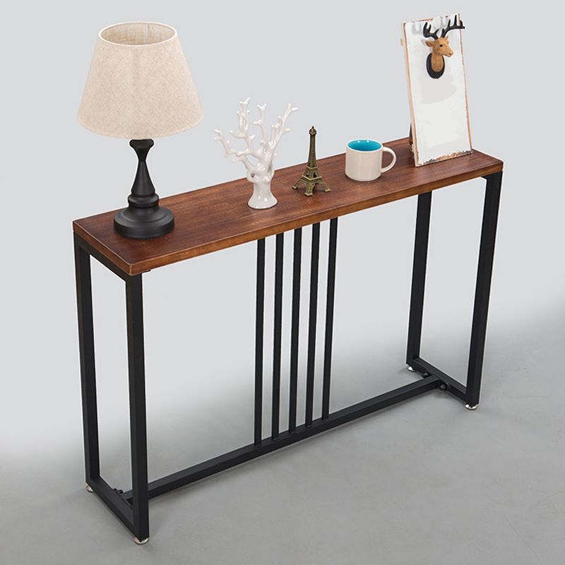 Solid Wood Rectangle Console Table 29.53-inch Tall End Table with 1 Shelf