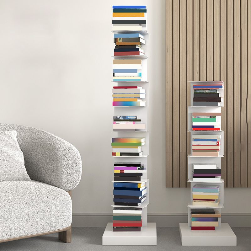 13.8" Wide Corner Shelf Bookcase Modern Metal Bookcase Multi Tiers Closed Back