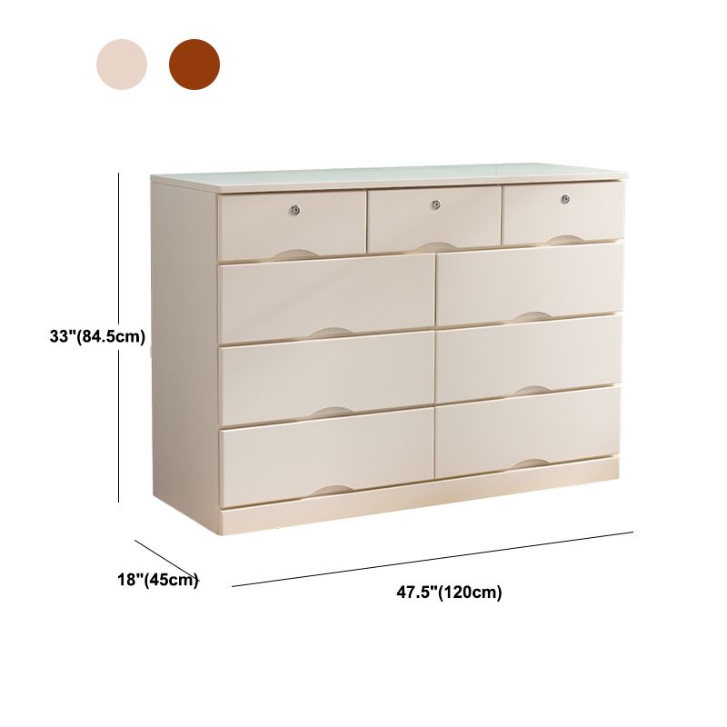 Contemporary Chest Wooden Horizontal Combo Dresser with Drawer