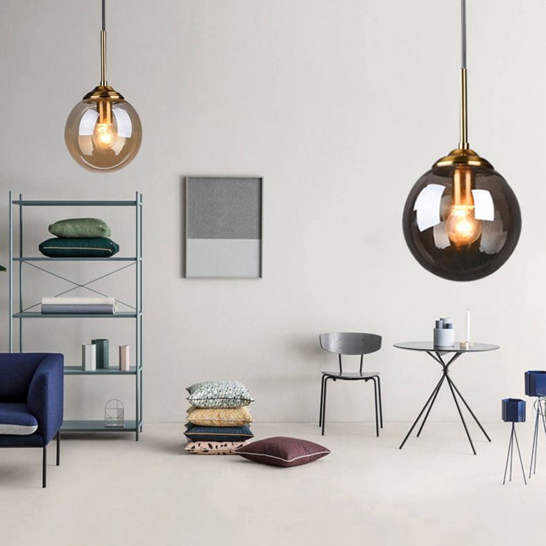Globe Anhänger Deckenleuchte minimalistische Glasgehackbeleuchtung für Schlafzimmer