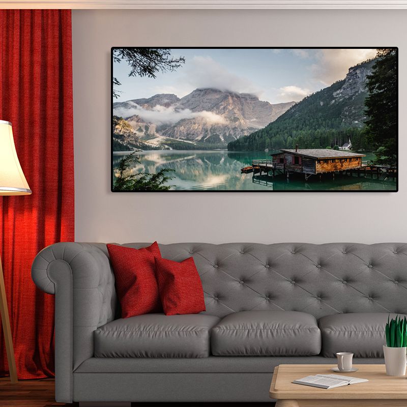 Strukturierter Wandkunstdruck mit Meeresblick in hellen Farben für Gästezimmer, mehrere Größen