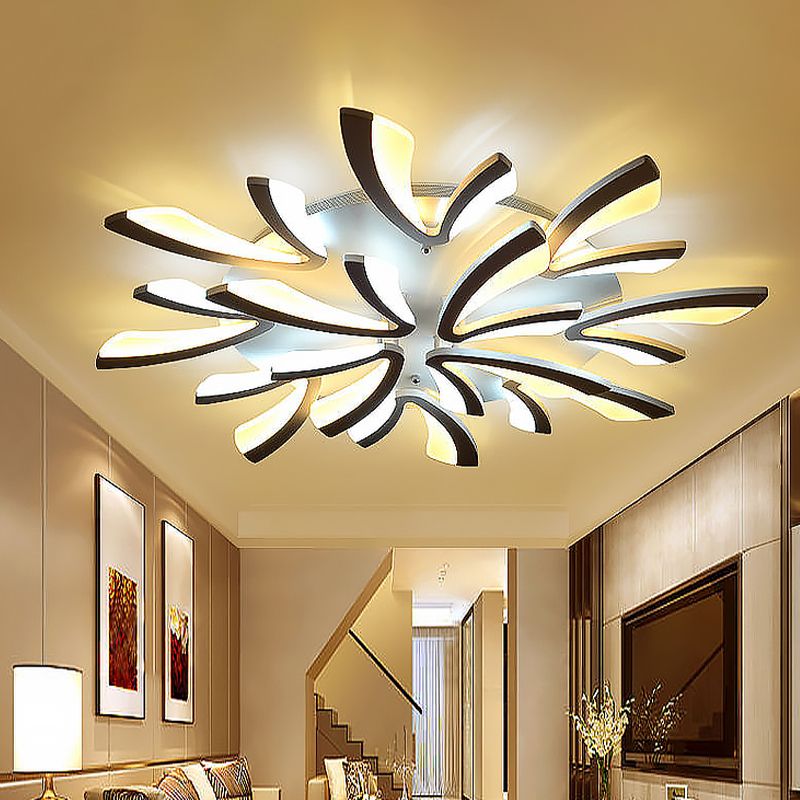 Multi - tête LED encastré salon plafonnier encastré moderne avec abat - jour acrylique