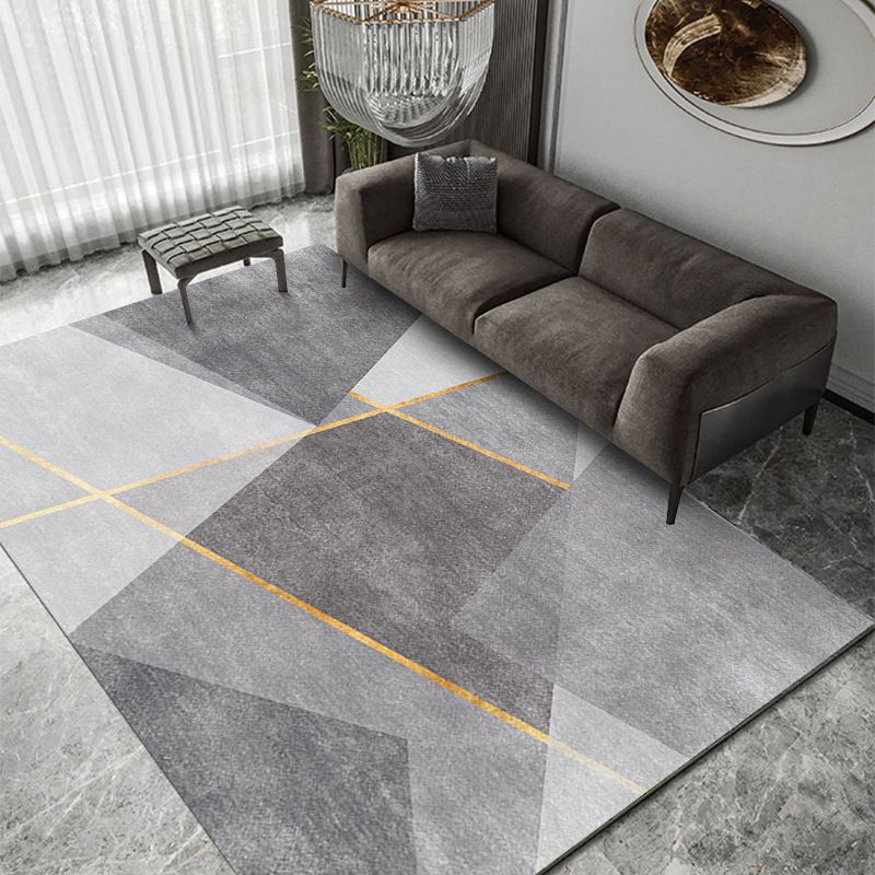 Dark Orange Deer Area Carpet Polyester Nordic Carpet Non-Slip Backing Rug for Drawing Room