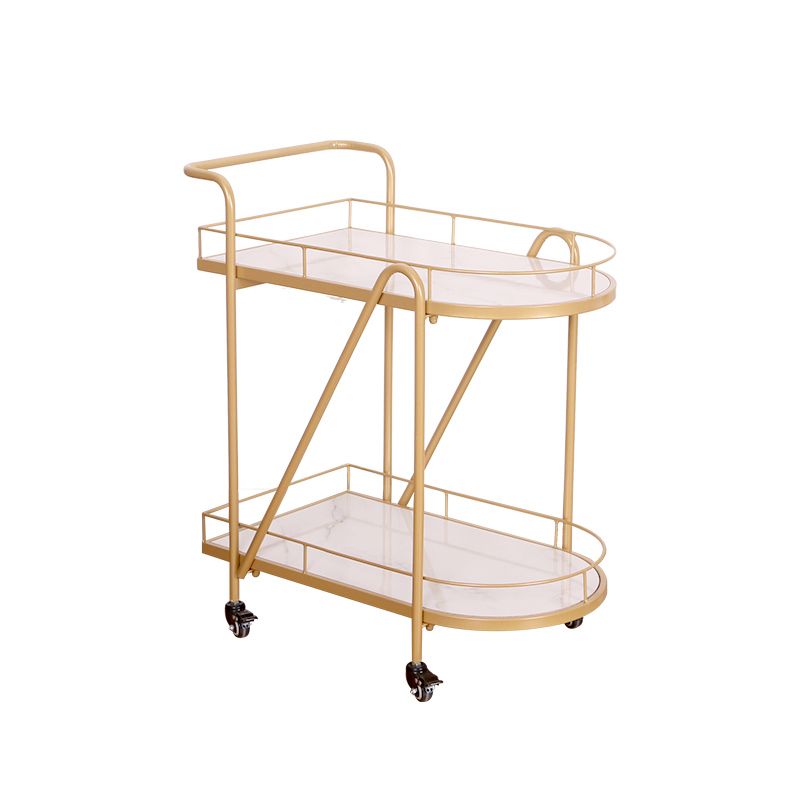 Contemporary 31.1"H Rolling Prep Table Metal Prep Table for Home Use
