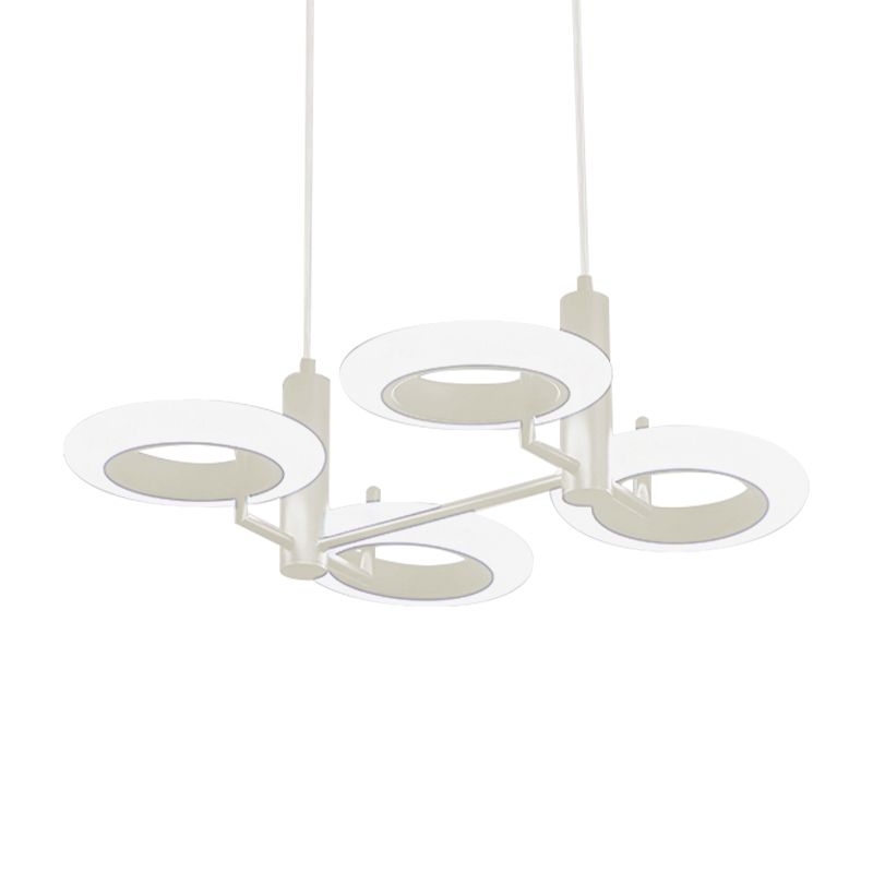 Zwart/wit/bruine donuthangende lampkit Modern 3/4-head acryl kroonluchter hanger in warm/wit licht