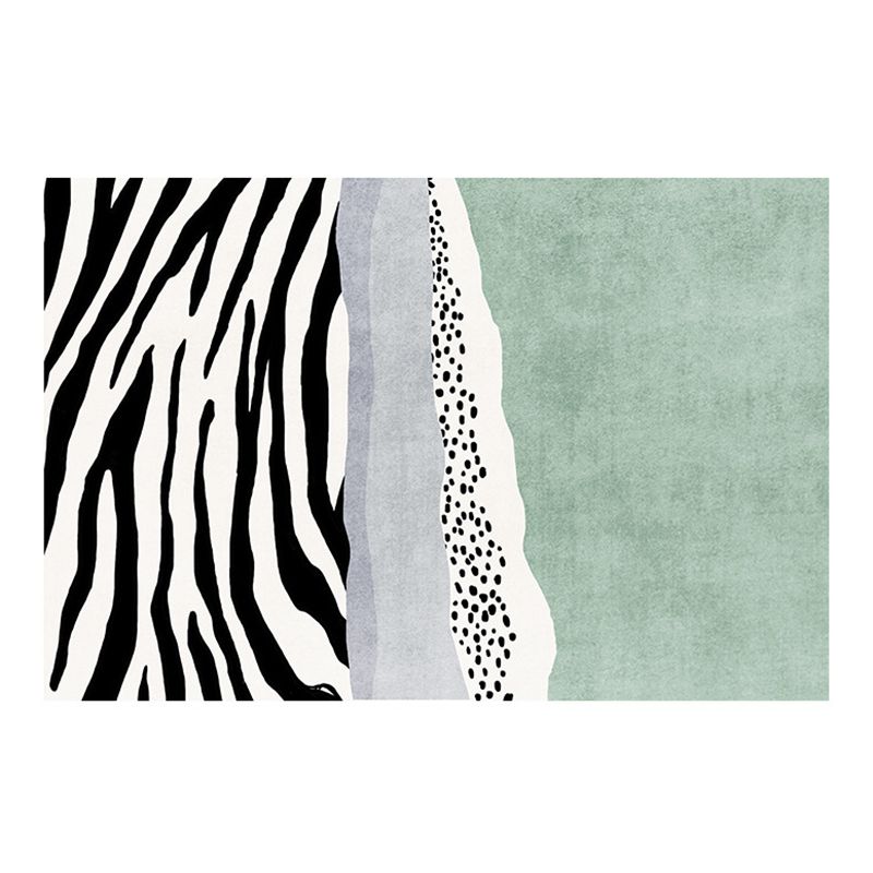 Green Modern Rug Polyester Graphic Rug Stain Resistant Rug for Living Room