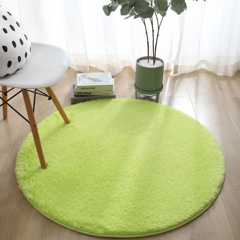 Minimalistischer runder Teppich für den Innenbereich, einfarbiger Teppich, schmutzabweisender Polyester-Teppich für das Wohnzimmer