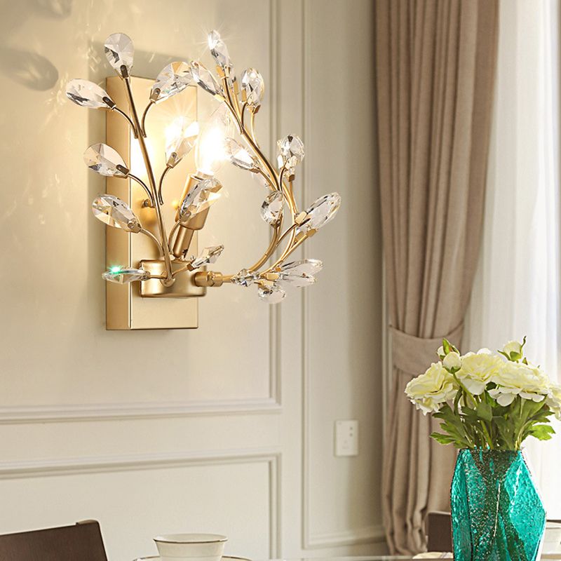 Crystal Unique Shape Wall Sconce Modern Style 1 Light Wall Light Sconce