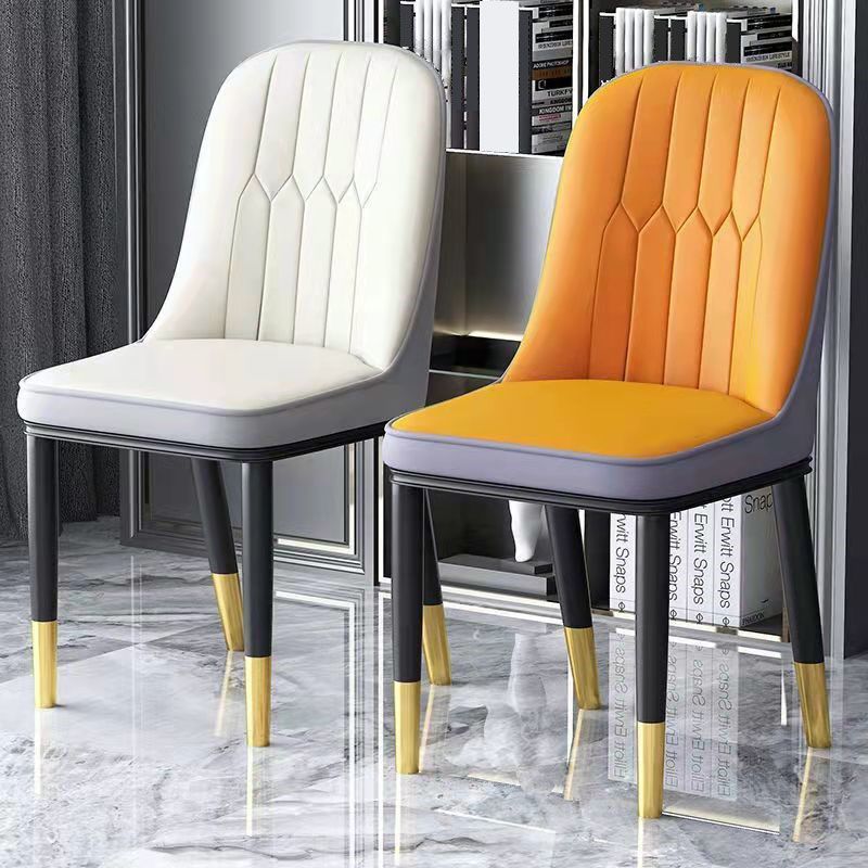 PU Leather Dining Chairs Nordic Style Parsons Armless Chair for Dining Room