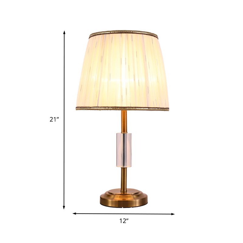 Contemporain 1 Task Task Lighting White Barrel Reading Livre Light with Fabric Shade