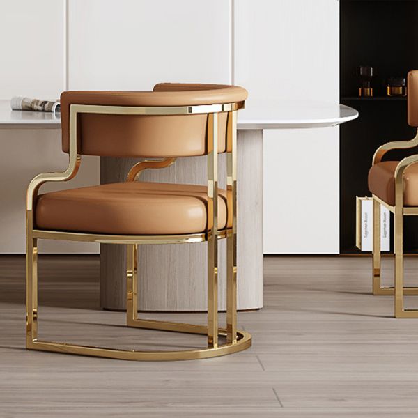Upholstered Dining Chairs Glam Style Open Back Dining Chair for Dining Room