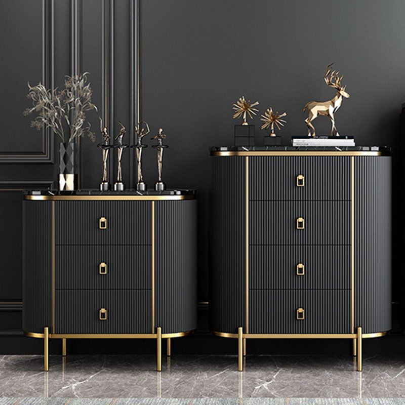 15.6-inch Width Glam Storage Chest Stone Dresser with 3/4 Drawers