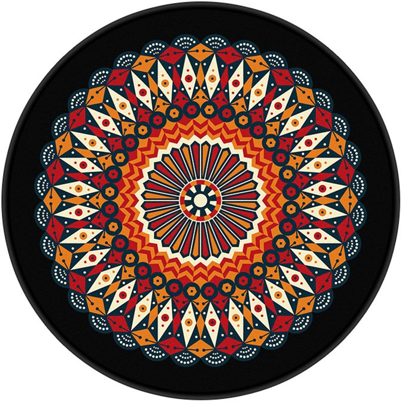 Dekorativer Kaleidoskop-Teppich, mehrfarbig, türkischer Teppich, Polyester, waschbar, schmutzabweisend, rutschfeste Rückseite, Teppich für Wohnzimmer