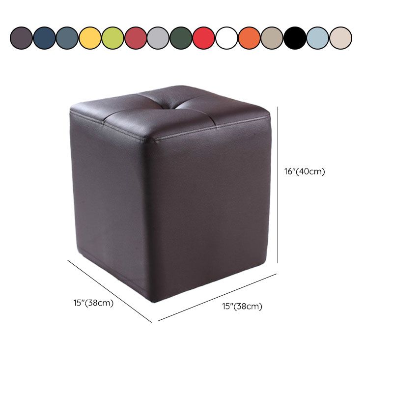 Leather Standard Stool Modern Style Simple Household Square Stool