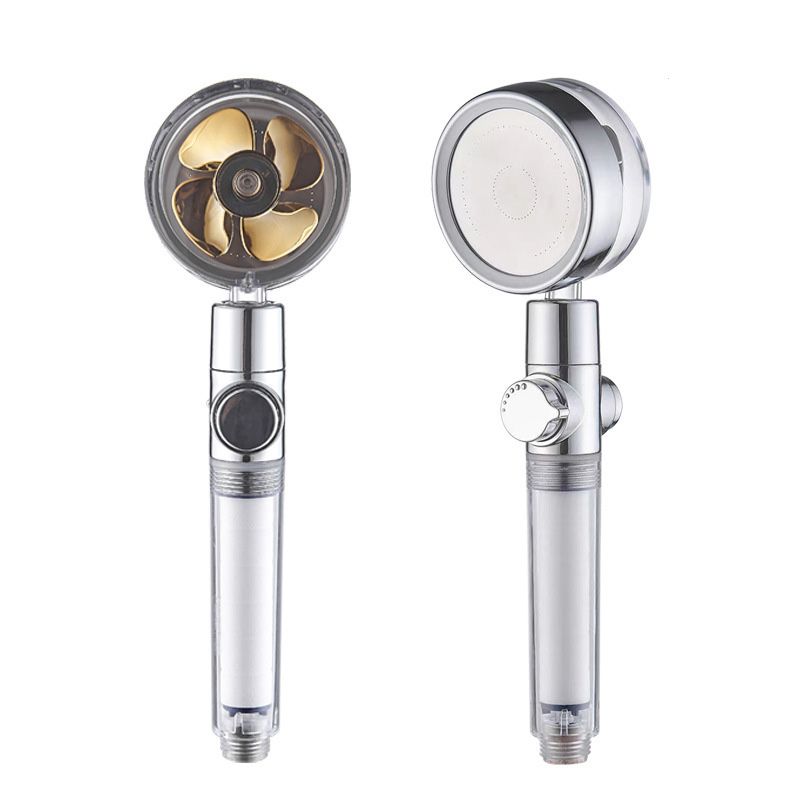 Plastic Handheld Shower Head Standard Round Spray Head with Swivel