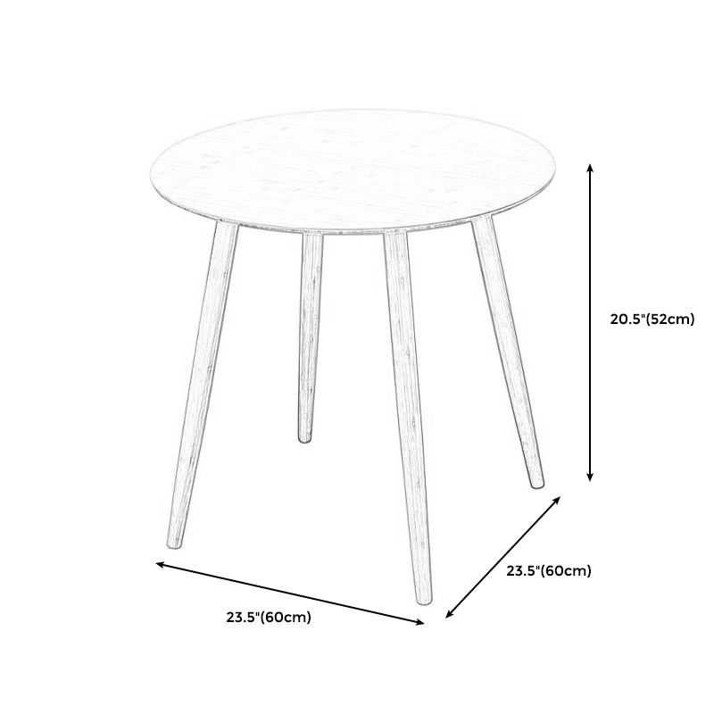 Brown/Natural Wood Living Room Side Table Round 4 Legs End Table