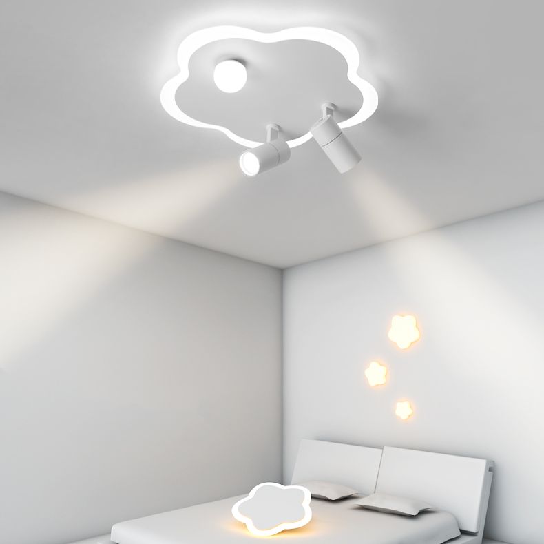 Lampada da soffitto bianca a forma di fiore Lampada da soffitto a LED con faretti