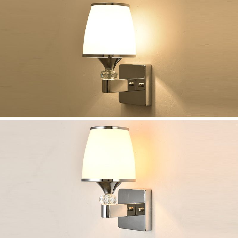 Modern Glass Shade Wall Lamp 1/2-Light Wall Sconce Lighting for Bedroom