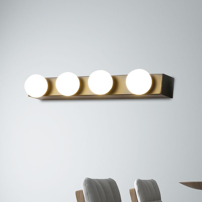 Finitura nera/bianca Open Bulb Vanity Lighting Freeture Minalismo Stile 4/5 teste Luce a parete in metallo per bagno