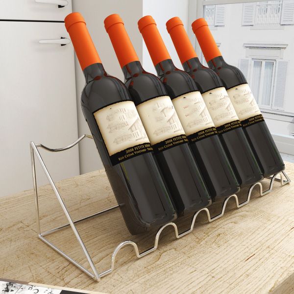 Modern Countertop Bottle Holder Metal Wine Bottle Rack for Home