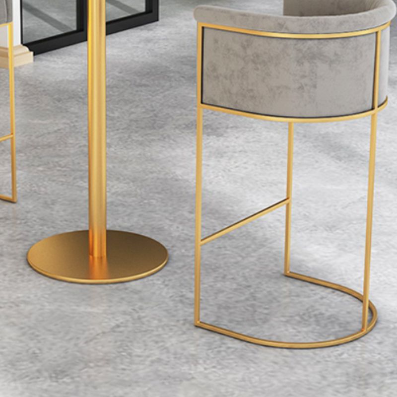 Scandinavian Style Counter Stool Upholstered Armed Bar Stool with Footrest