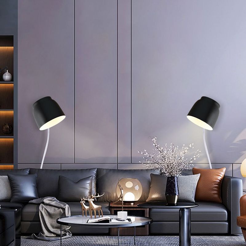 Single Contemporary Black/White/Grey Wall Mounted Sconce LED Wall Light