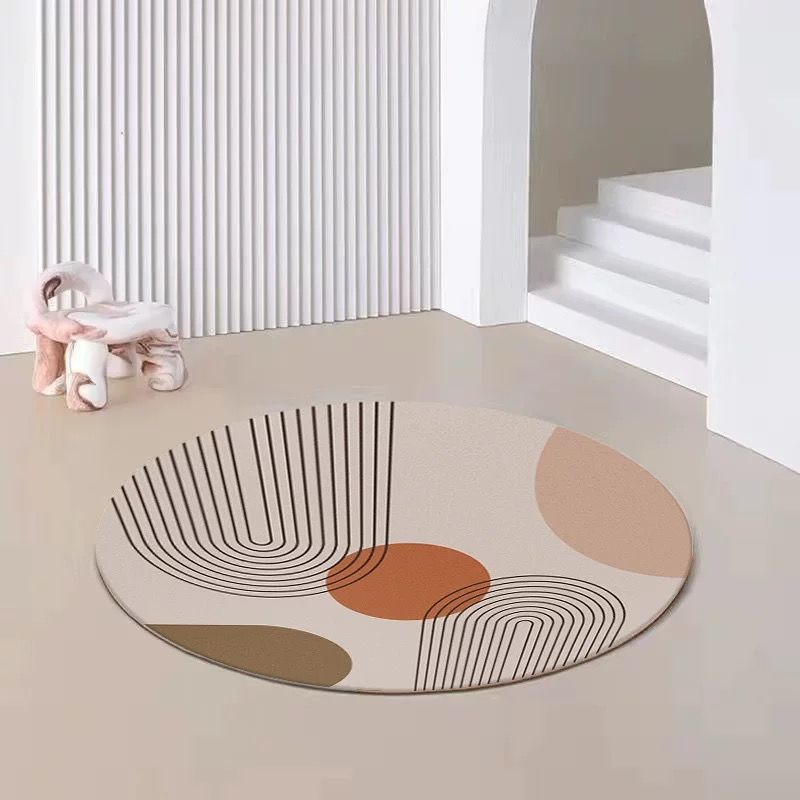 Orange Modern Carpet Polyester Color Block Carpet Stain Resistant Carpet for Living Room