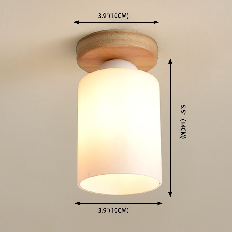 Luminaire de plafond à abat-jour blanc, montage encastré en verre moderne pour chambre à coucher