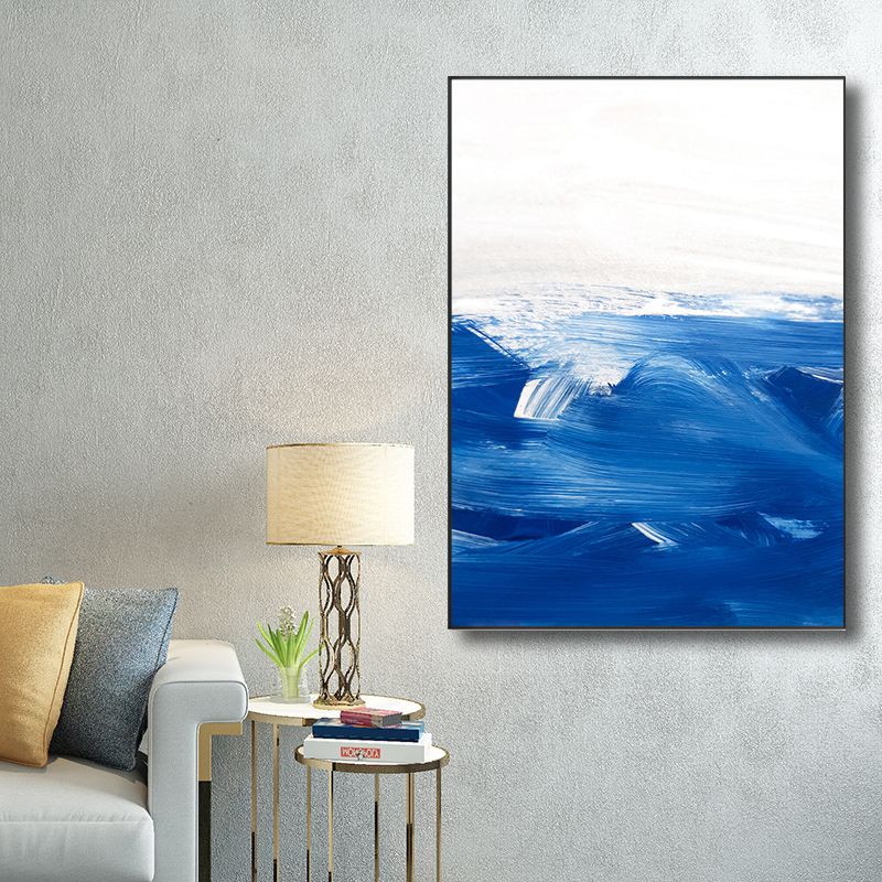 Blue Contemporary Painting Brush Stroke Wall Art Decor for Kitchen, Multiple Sizes
