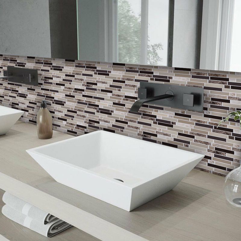 Rust Faux Brick Mosaic Wallpapers Brown Self-Adhesive Wall Covering for Accent Wall