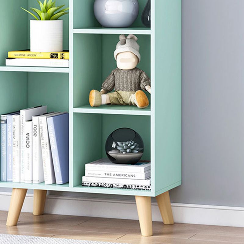 Closed Back Engineered Wood Shelf Bookcase Contemporary Bookshelf for Study Room