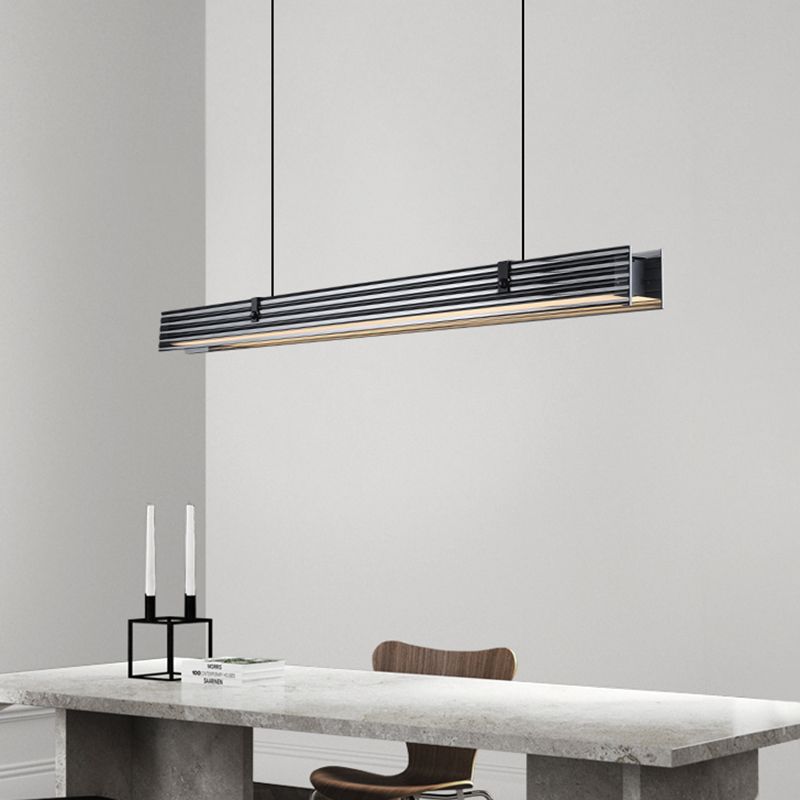 Modern Island Lamp LED Simple Island Hanging Lamp with Glass Shade for Dining Room