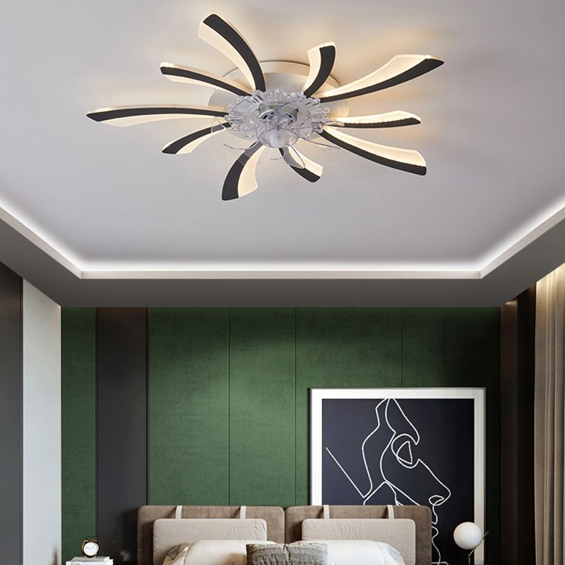 Luce a ventola del soffitto in metallo nordico illuminazione a filo a filo multipla con lama della ventola di plastica