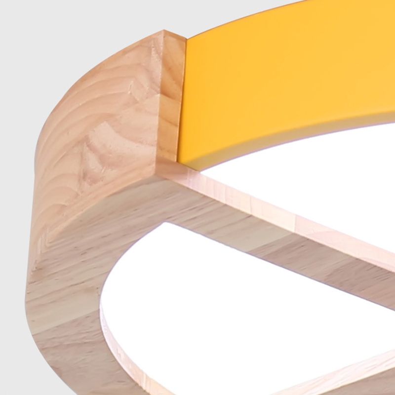 Lámpara de techo redonda para dormitorio de niños y niñas, luz de montaje empotrada de macarrón nórdico acrílico