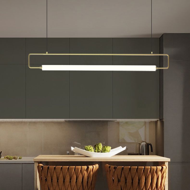 Rectángulo moderno Rectángulo de lámpara de la isla Metal 1- Idea de iluminación de la isla de luz