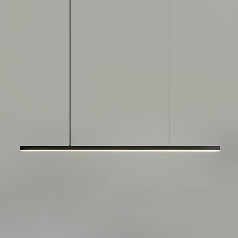 Modern Metal Pendant Light Linear Shape Island Light with Acrylic Shade for Bedroom