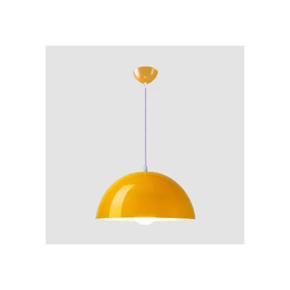 Luz colgante de cúpula negra/blanca/roja aluminio nórdico 1 luz de suspensión de luz para comedor, 12 "/14"/16 "de ancho