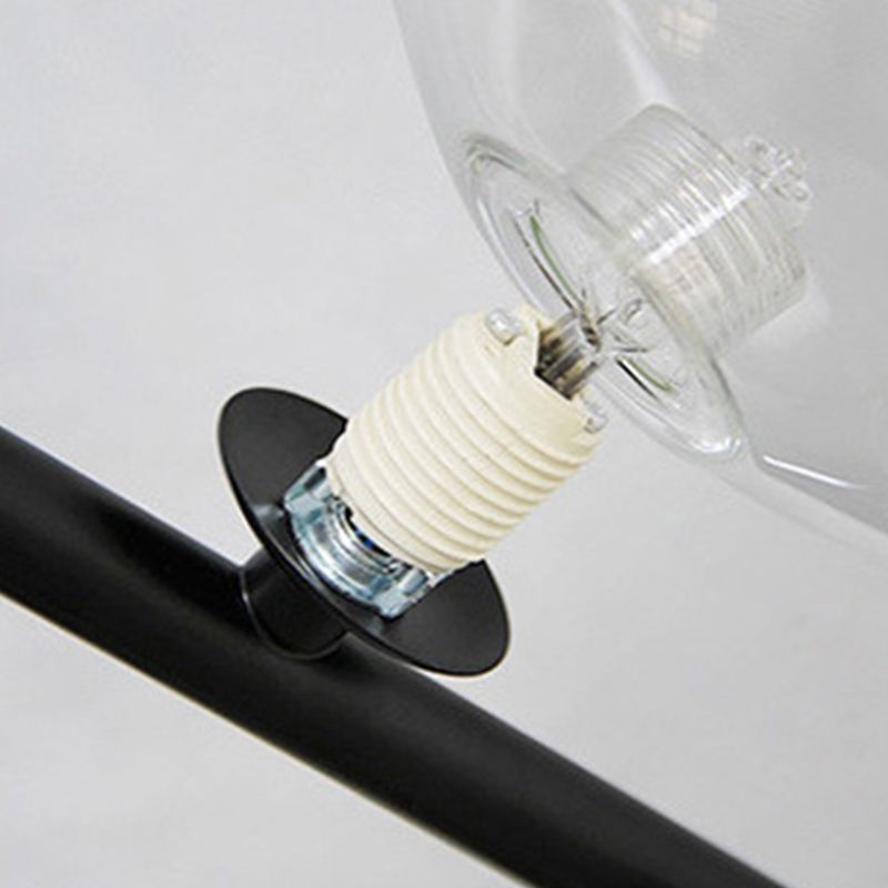 Black Island Lights Modern Multi-Head Restaurant Hanging Lampen met Globe Glass Shade