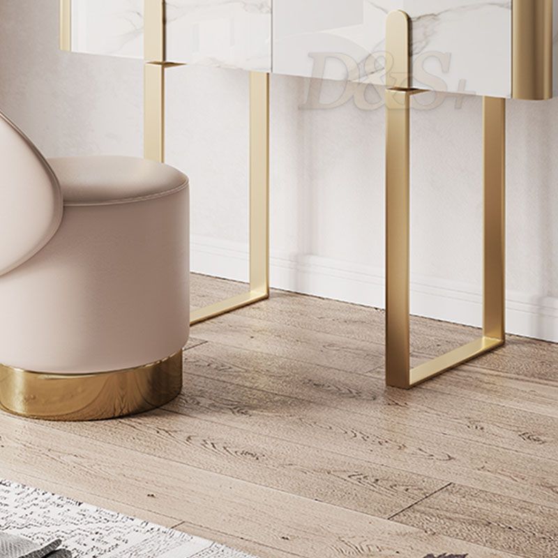 Glam Slate Top Vanity Table 2-Drawer Vanity Dressing Table Set